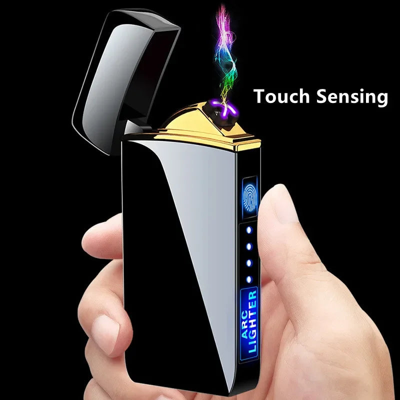 FlameFusion: Electric Windproof Lighter with LED Display